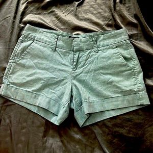 Dear John Light Sage Cucumber Green Patterned Mid Rise Shorts